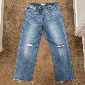 KanCan Blue Distressed Wide Leg Jeans